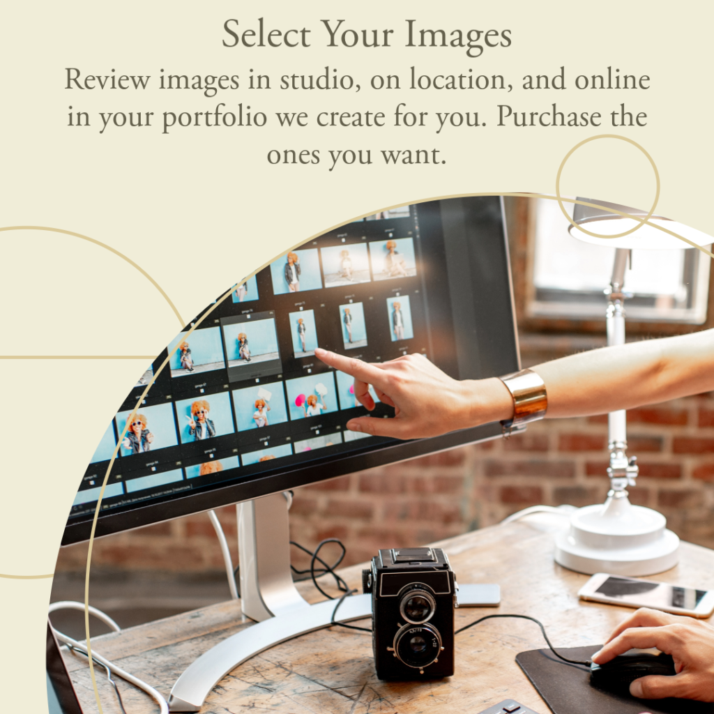 Select headshot images for purchase while in the studio, on location, or in your online portfolio we create for you.
