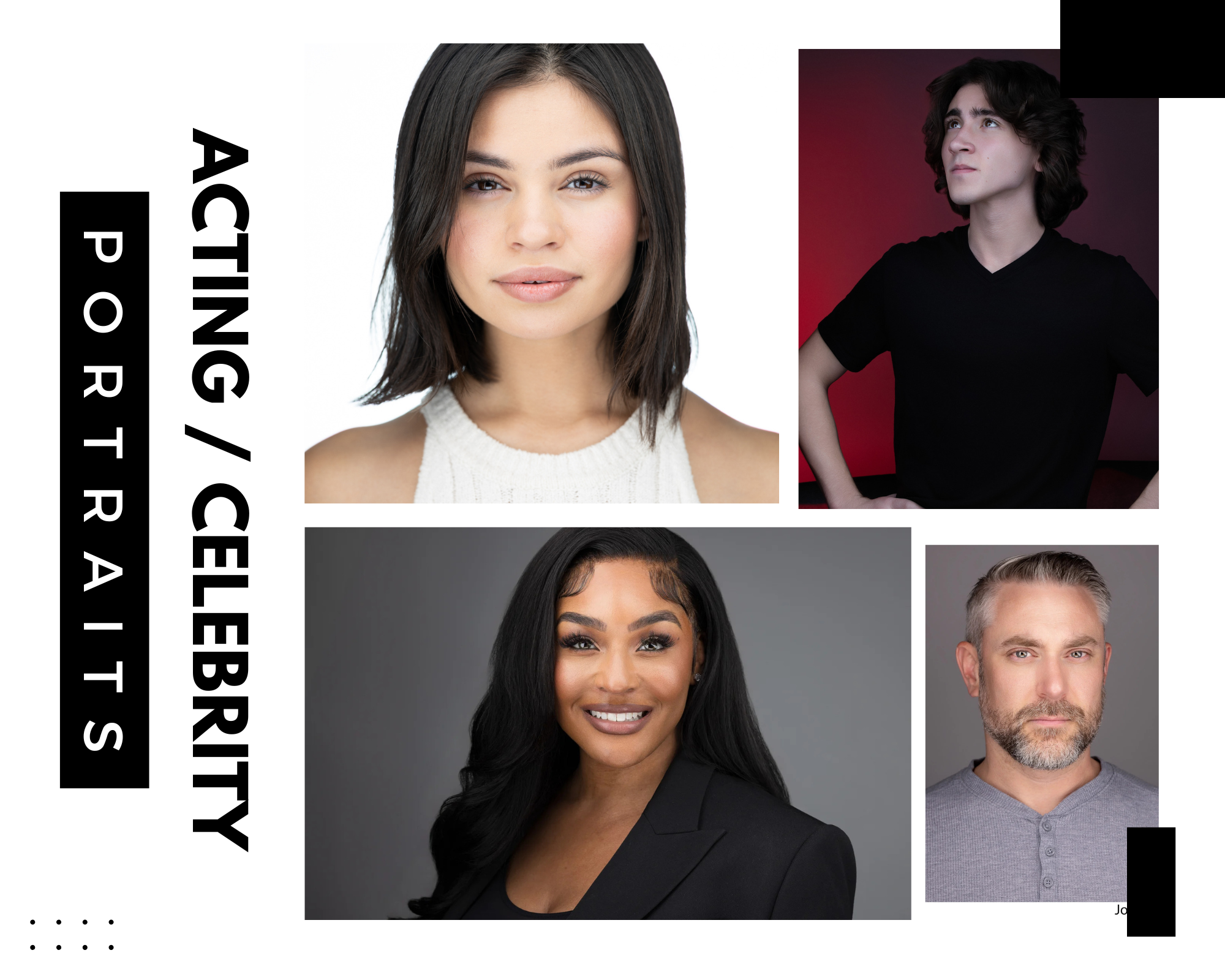 Headshots for Actors and Celerity examples.