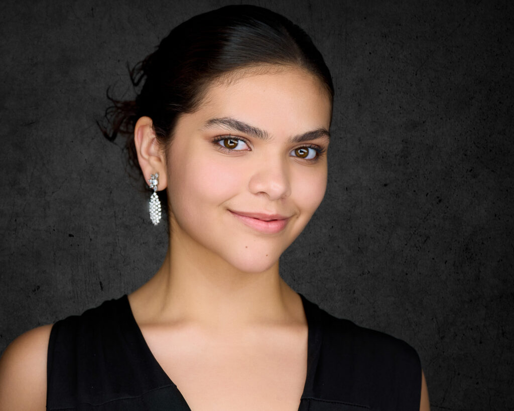 acting headshot of a beutiful actress in a black dress | 2mm Headshots and Event Photography Professional Headshots Fort Worth